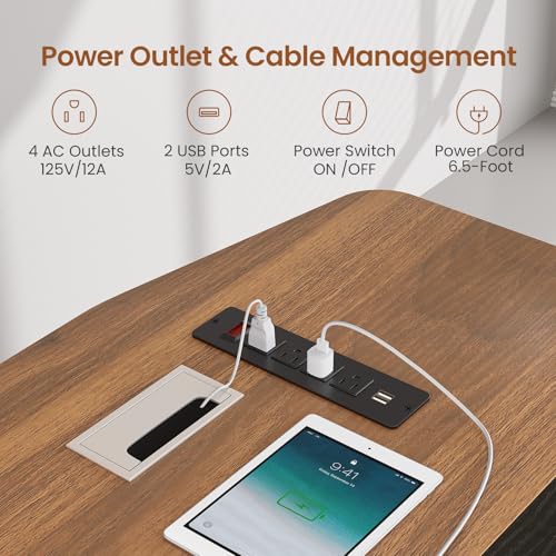 SEDETA 71" L Shaped Executive Desk with File Cabinet & Power Outlet | Computer Desk with 3 Storage Drawers, Adjustable Shelves, CPU Stand, Privacy Baffle, Modern Desk for Home Office, Walnut - color: Walnut