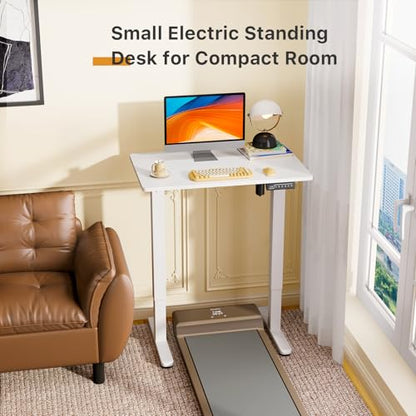 JOY worker Tiny Electric Standing Desk, 31.5" Whole Piece Height Adjustable - color: White, size: 31.5" * 20"