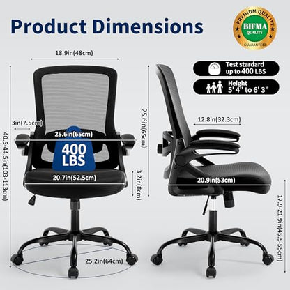 Ergonomic Office Chair Desk Chair with Adjustable Lumbar Support - color: 6pcs Black