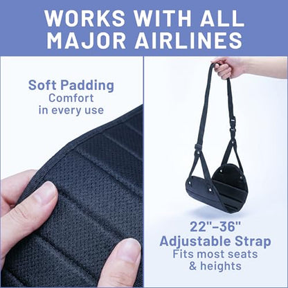 BASIC CONCEPTS Airplane Foot Hammock for Plane Travel Essentials - Airplane Travel Essentials, Long Flight Foot Rest - Plane Gadgets