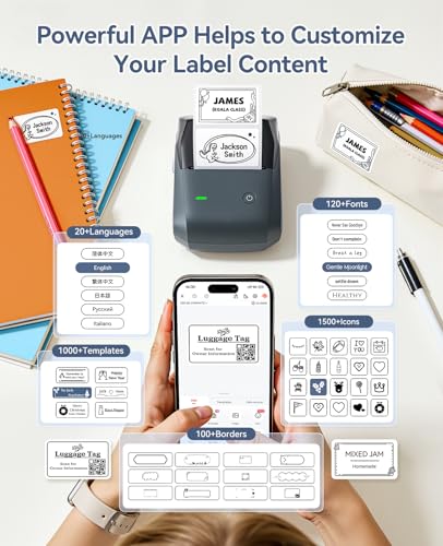 NIIMBOT B1 Pro Label Maker with 1 Label, 300 DPI Thermal Label Printer | Bluetooth Label Maker Machine for Home Office Small Business Organization, for DIY Crafts, Scrapbook, Photos, Meomo, Blue - color: Blue, style: Label Maker with 1 Roll Label