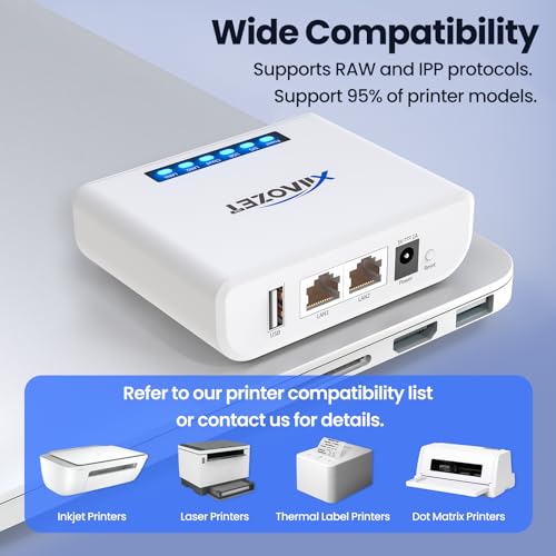 LK100W Wireless Print Server, USB 2.0 Printer Sharing - size: 1 USB Port