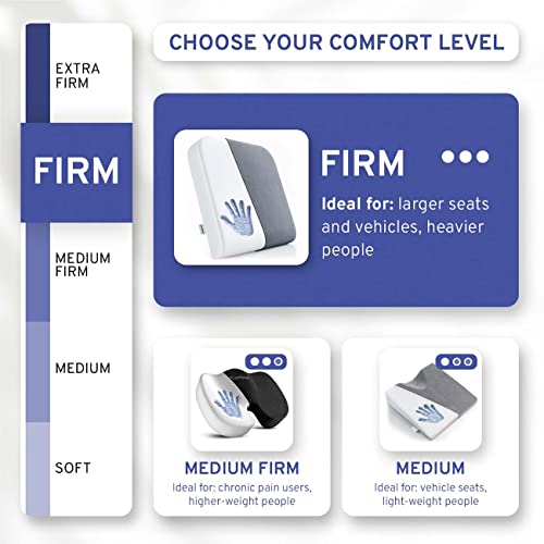 Seat Cushion Extra Large - Firm Memory Foam Chair Pad for Recliner, Wheelchair, Office Chair, Stadium, Bleacher, Car, Floor, Patio Furniture, Bariatric Overweight Users 19”x17”x3” - color: Grey