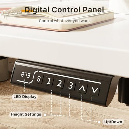 JOY worker Small Electric Standing Desk, 35" Whole Piece Height Adjustable - color: White, size: 35" * 20"