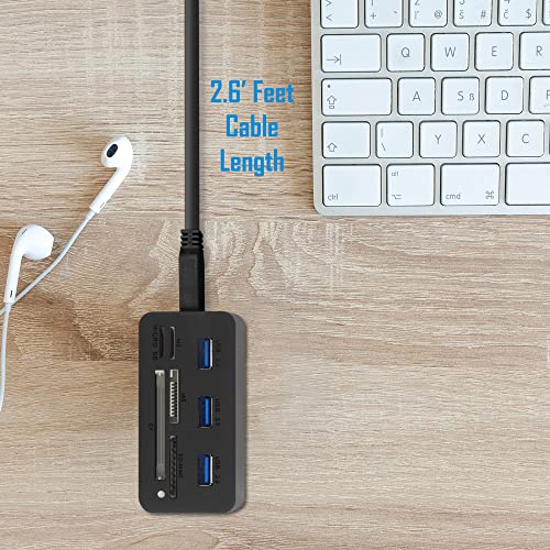 Kingwin USB C Hub Adapter w/ Card Reader Write & USB 3.0 HUB - Thunderbolt 3 Supports High Speed SD MS Micro M2 CF For Macbook, Laptop, Desktop type-c - style: USB C