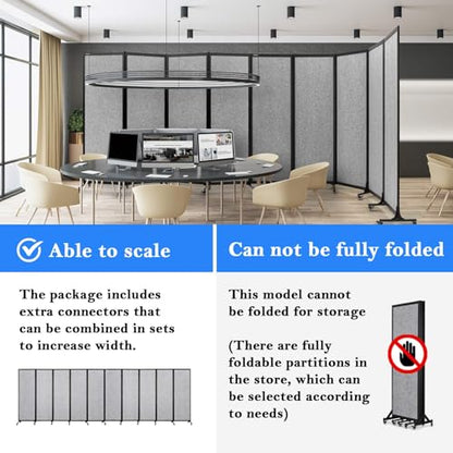 Room Partition 2.0 Upgrade Version,12'2"L* 6'7"H,6 Panel，Light Grey - color: Light Grey, size: 6