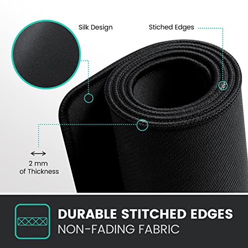 Perixx DX-1000XXL Waterproof Gaming Mouse Pad with Stitched Edge - Non-Slip Rubber Base Design for Laptop or Desktop Computer - XXL Size 35.43x16.93x0.12 Inches - size: 16.9L x 35.4W inches