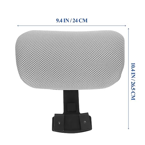 Computer Chair Headrest Attachment Adjustable Black for Office Work - size: Silver gray-black frame