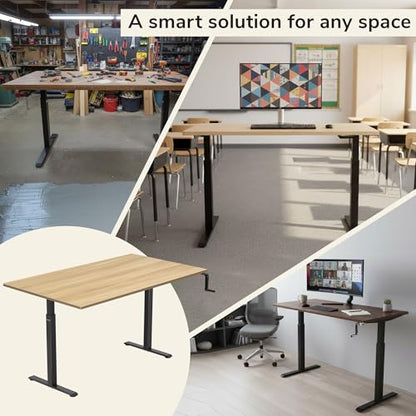 Mount-It! Hand Crank Standing Desk, 55" One-Piece Maple Top, 132 lbs - color: Maple