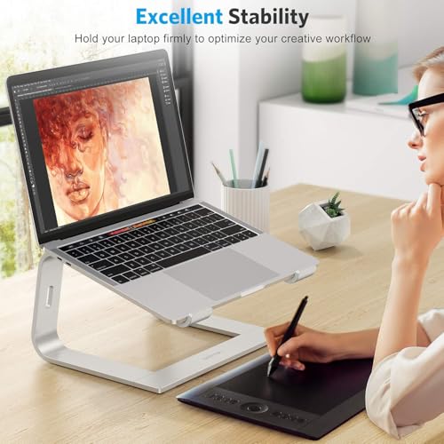 OMOTON Laptop Stand, Detachable Mount for MacBook Air/Pro Dell HP Silver - color: Silver
