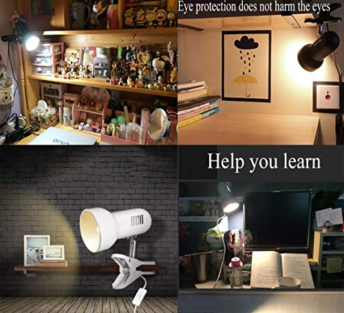 RONG&LAN Clip lamp,360° Rotation Clip on Lamp Portable Book Reading Light,Clamp on Desk/Table/Bunk Bed/Cupboard Home Lighting, (Desk lamp,Seven Colors for Your Choice) (Black) - color: Black