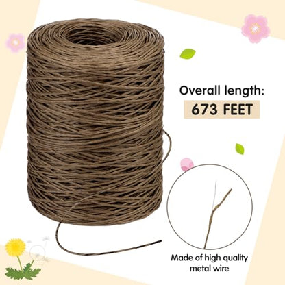 Syhood 673 Feet Floral Vine Bind Wire Rustic Craft Wire, Dark Khaki - color: Dark Khaki, size: 673 Feet