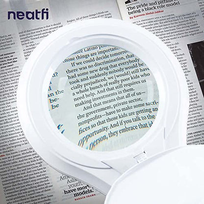 Neatfi LED Magnifying Lamp, 1200 Lumens, 5-Inch 8-Diopter Lens (White) - color: White, size: 8-Diopter