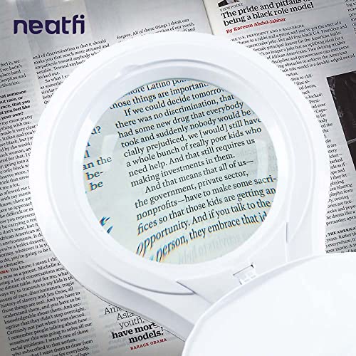Neatfi LED Magnifying Lamp, 1200 Lumens, 5-Inch 8-Diopter Lens (White) - color: White, size: 8-Diopter