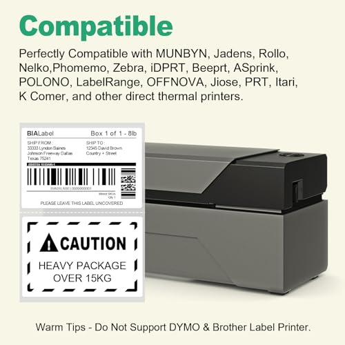 3 x 2 Inch Direct Thermal Labels, 12 Rolls, 8,400 Labels | Compatible with Zebra, Rollo and Other Desktop Direct Thermal Printers, Permanent Adhesive, Easy-Tear Perforations - size: 3" x 2"