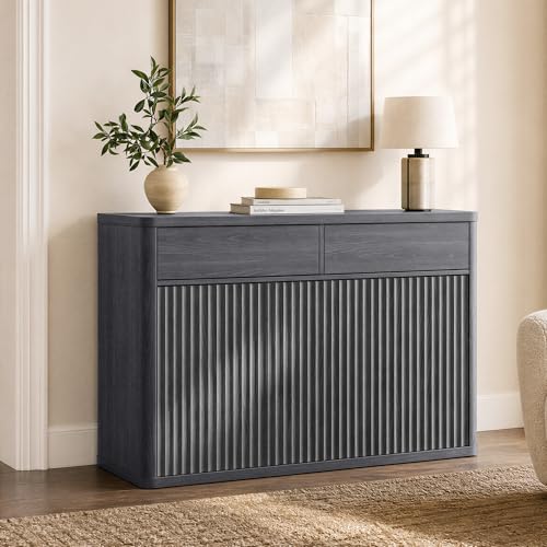 SICOTAS Buffet Cabinet with Storage - Storage Cabinet with Doors & Shelves - color: Dark Grey Alder, size: 1 Piece