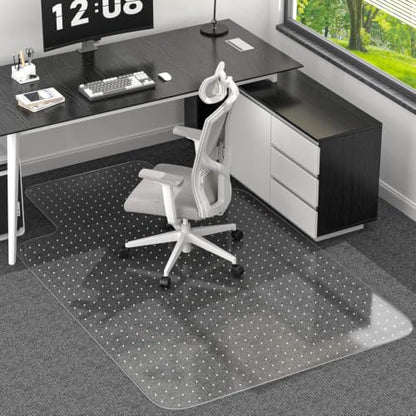 Office Chair Mat for Low Pile Carpet, 48"x60" Clear Smooth Glide with Lip - size: 48X60inch