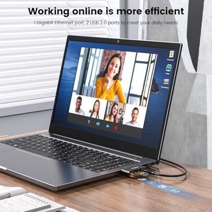 MOGOOD USB to Ethernet Adapter, Type A to Gigabit LAN with 2 USB Ports