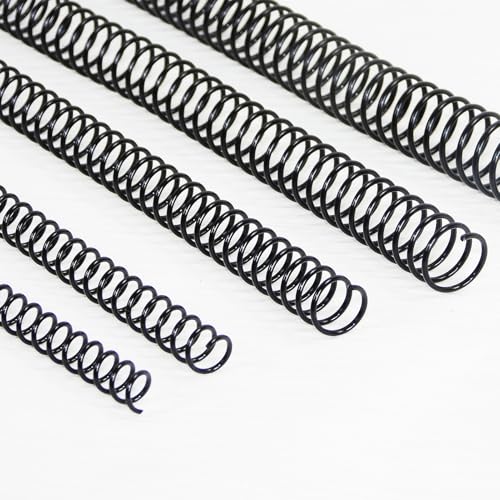 Rayson Plastic Spiral Binding Coil, Assorted Sizes (5/16", 3/8", 1/2", 5/8", 3/4") 3:1 Pitch, Black, Pack of 125 – Ideal for Business and Education - size: 5/16", 3/8", 1/2", 5/8", 3/4"