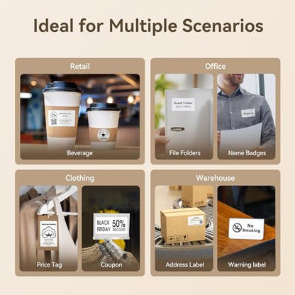 NIIMBOT K3 Desktop Label Printer, 3 Inch,180mm/s High Speed, White | Support Bluetooth and USB Connection, Come with 1 Roll Tapes, Thermal Label Maker for Small Business and Home Office - color: White