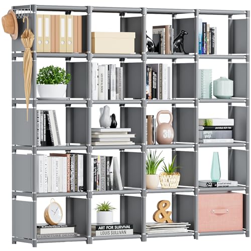 Mavivegue 20 Cube Book Shelf, Storage Organizer, Large DIY Bookcase, Metal Cube Bookshelf, Cubbies Closet Storage Organizer Shelves for Bedroom,Living Room,Home,Office | Cube Book Shelf and cubical shelves are available in diverse sizes and colors. Flexib