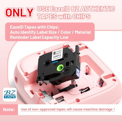 D210S Pink Label Maker Machine with-Tape, Portable Kids Label Maker - color: Pink