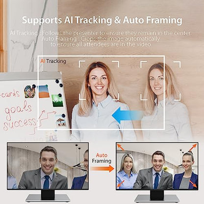 j5create 360 All Around AI-Powered Conference Room Camera with Speakerphone, Smart-Tracking, Auto-Framing, Include a Remote Control (JVU368) | Speakerphone, Smart-Tracking, Auto-Framing, Include a Remote Control (JVU368)