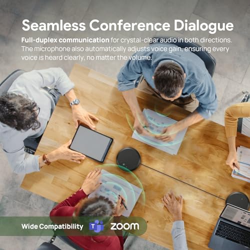 Yealink CPE40 Conference Speaker Expansion Microphone for CP50 | AI Noise Cancellation,8 360 Omni Mics Array,19.6ft Pickup,Daisy Chain up to 7 Speakerphones for Zoom,Teams,Large Meeting Room - size: CPE40