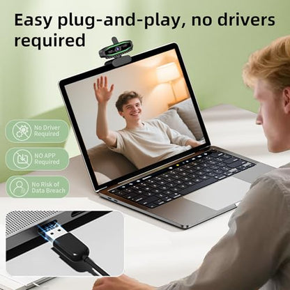 1080P HD Webcam, USB Plug & Play Computer Camera, Auto Low-Light Streaming Camera, RGB Status Light Web cam, Noise-Canceling Microphone Webcam - for Video on Laptop & Desktop