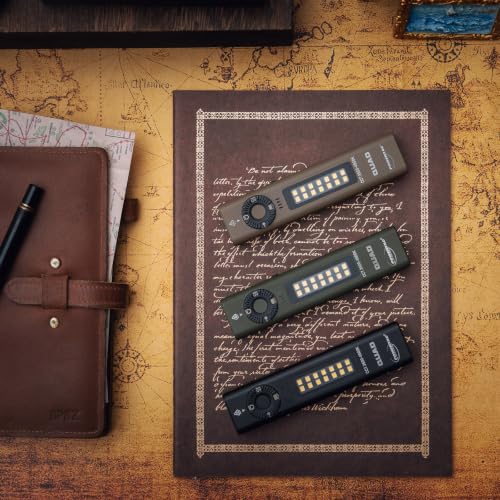 PowerTac Quad 2000 Lumen Flashlight, 4-in-1 Flat Design | USB-C Rechargeable, Multi-Light EDC Light - color: Black