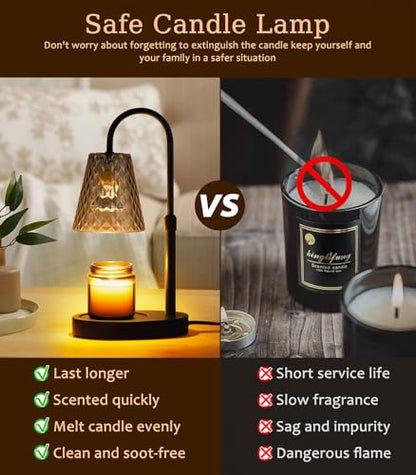 Candle Warmer Lamp with Timer - Electric Candles Wax Warmers Glass Lamps - color: D-gray