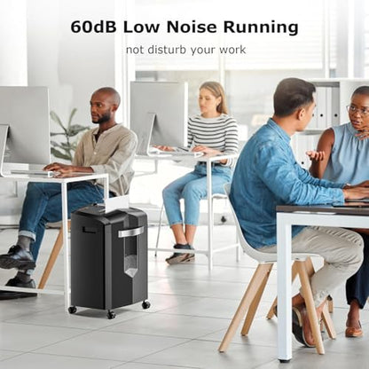 Bonsaii 12 Sheet Micro Cut Paper Shredder | 60-Minute Continuous Run Time | Home Office Heavy Duty Shredder for CD, Credit Card, Mails, Staple, Clip, Jam-Proof System | 4.2 Gal Pullout Bin - color: Black, size: 12-Sheet | 60 min