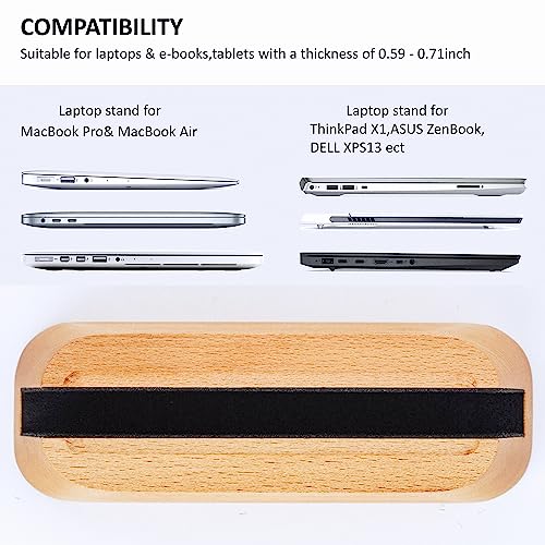 ACODE Wood Vertical Laptop Stand for Desk - Compatible With MacBook Pro Air, Surfaces - Storage Rack Slot Thickness 0.59" to 0.71" - Upright Holder - color: 1 Fagus lishizhijia
