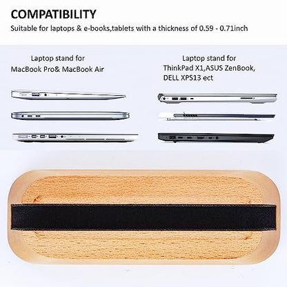 ACODE Wood Vertical Laptop Stand for Desk - Compatible With MacBook Pro Air, Surfaces - Storage Rack Slot Thickness 0.59" to 0.71" - Upright Holder - color: 1 Fagus lishizhijia