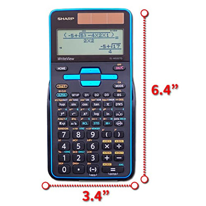 Sharp EL-W535TGBBL Scientific Calculator with WriteView™ 4 Line Display, Black, Blue