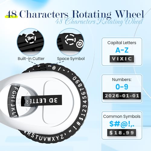 Vixic Embossing Label Maker, Embossed Retro Embosser, Emboss Label Makers - color: White