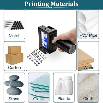 Phezer 1inch/25.4mm Handheld Inkjet Printer P15-1