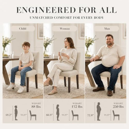Upholstered Dining Chairs Set of 6, Modern Fabric Dining Chairs with Tufted Design, Kitchen Side Chairs, Farmhouse Dinner Chair with Wood Legs for Kitchen Restaurant Living Room, Beige - color: Beige, size: Set of 6