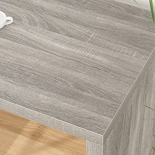 HSH L Shaped Corner Desk, Reversible Computer Desk, Light Grey, 55 Inch - color: Light Gray Oak