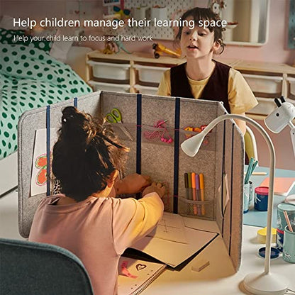 Acoustic Desk Divider, Fold-Up- Portable Barrier -Privacy Panel-Reduce Noise and Visual Distractions,Shields for Student Desks-Excellent for Offices and Schools,(Gray, 47" W x 15" H)