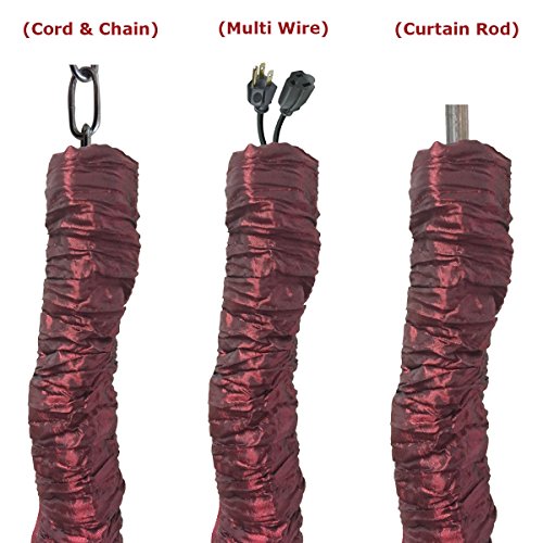Royal Designs, Inc. CC-7-MA Maroon Cord & Chain Cover- 4 feet- Silk-type Fabric Touch Fastener - Use for Chandelier Lighting Wires - color: Maroon, size: 1 Pack