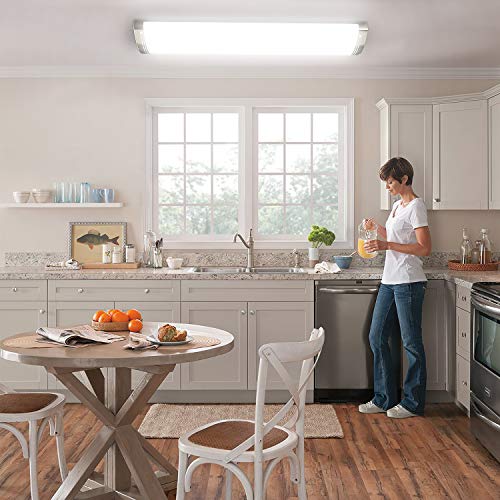 4FT Dimmable LED Light Fixture 80W 4000K Flush Mount, 2 Pack - size: 4FT