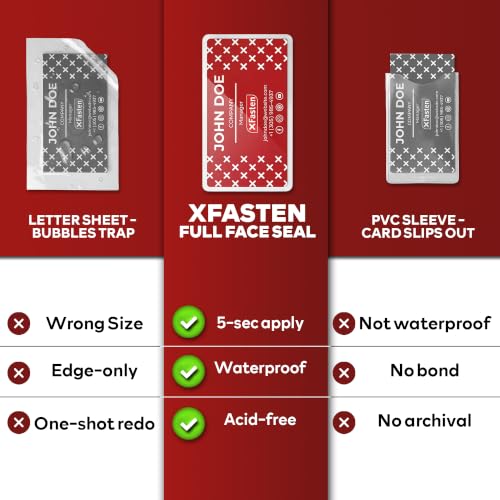 XFasten Self Sealing Laminating Pouches Business Card Size, 50-Pack, 10 Mil Non-Yellowing Business Card Laminating Pouches, Self-Adhesive Laminate Sheets, Durable, No Machine Needed, 4 in x 3 in - size: Pack of 50