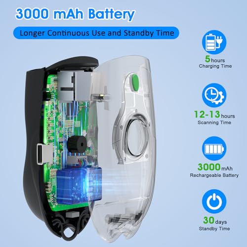 Symcode Bluetooth 2D Barcode Scanner Mini Portable QR Code Scanner 3-in-1 Bluetooth & 2.4G Wireless & USB Wired Barcode Scanner with Android,iOS,Computers,Windows - color: 2D QR Black