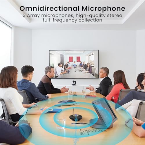 ConfCall MS13B Corded USB Speakerphone, Triple Array Mics with Noise Reduction, Enhanced Voice Pickup, Full-Duplex for Zoom, Teams, Skype