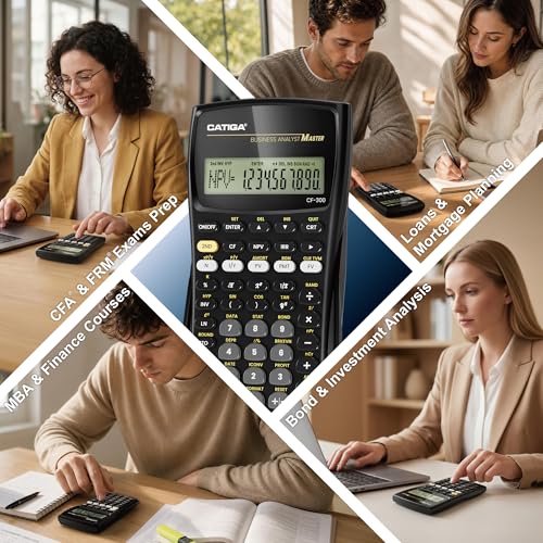 CATIGA Financial Calculator Business Analyst Master, TVM, IRR, NPV, Cash Flow, Amortization & Break-Even, Perfect for Real Estate, Banking, Accounting & Finance Professionals, 10-Digit LCD, CF-300