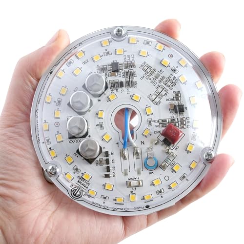 4 inch LED Ceiling Fan Light Retrofit Kit, Ceiling Light Replacement kit, Led Ceiling Flush Light Retrofit PCB,120V 18W 2200LM White 5000K