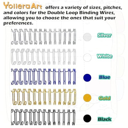 3:1 Pitch 3/4" Metal Twin Loop Binding Wire Coils 180 Sheet Capacity | Black, 34 Loops, YolieraArt 100 Pack Double Loop Bindings for School Office Notebook Maker, Spiral Coils for Book Binding - size: 100P, 3:1 Pitch, Black, style: 3/4 Inch (180 Sheet Cap