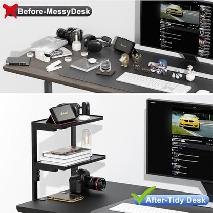 2-Tier Desk Shelf - color: Black
