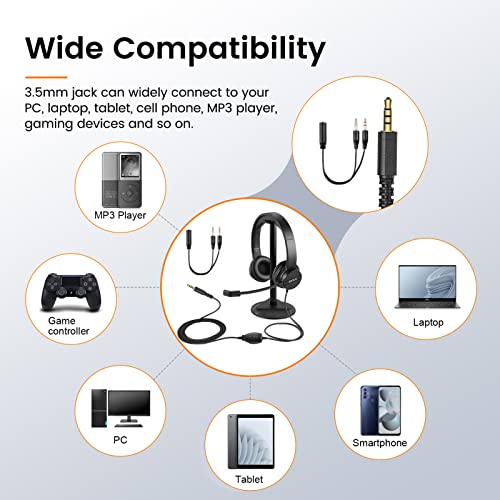 Headsets with Microphone for Laptop, 3.5mm Wired Computer Headset Super-Lightweight Noise Cancelling Headphones with in-line Control Volume & Mute, PC Headset Perfect for Classroom, Home or Office - style: 3.5mm Computer Headset